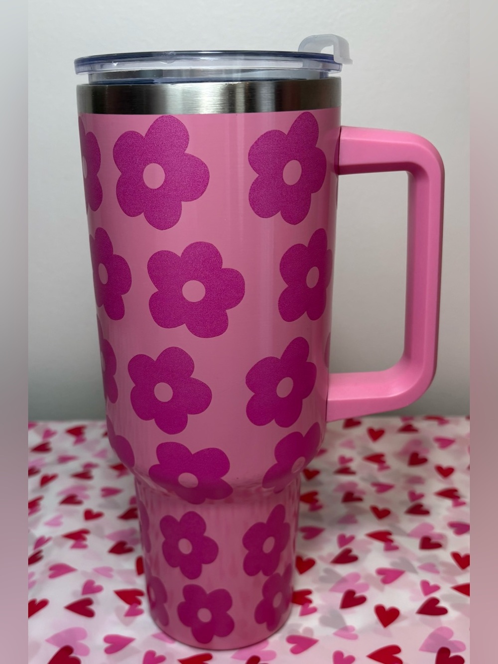Boston Warehouse Pink Floral Tumbler (No Straw)